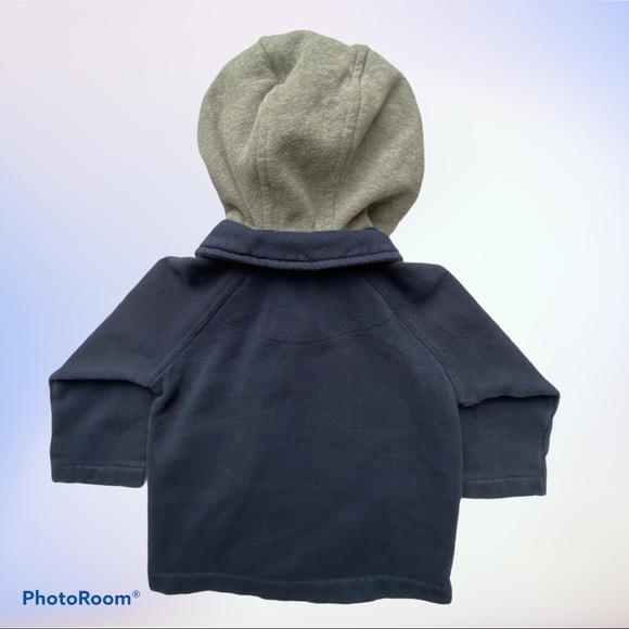 Baby Gap Toddler Boys Dark Blue Double Breasted Hooded Fleece Jacket 12-18 M - Picture 13 of 16